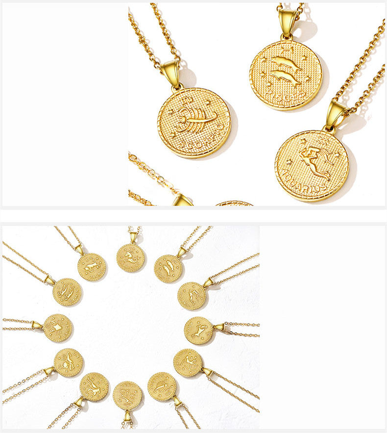 Astro Gold Coin Necklace