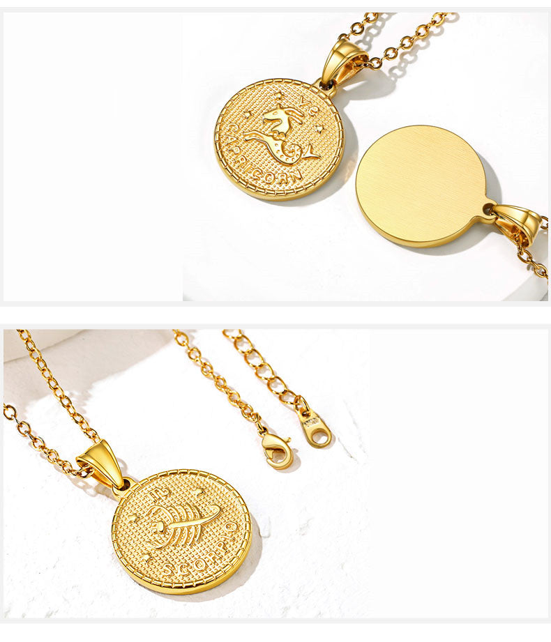 Astro Gold Coin Necklace