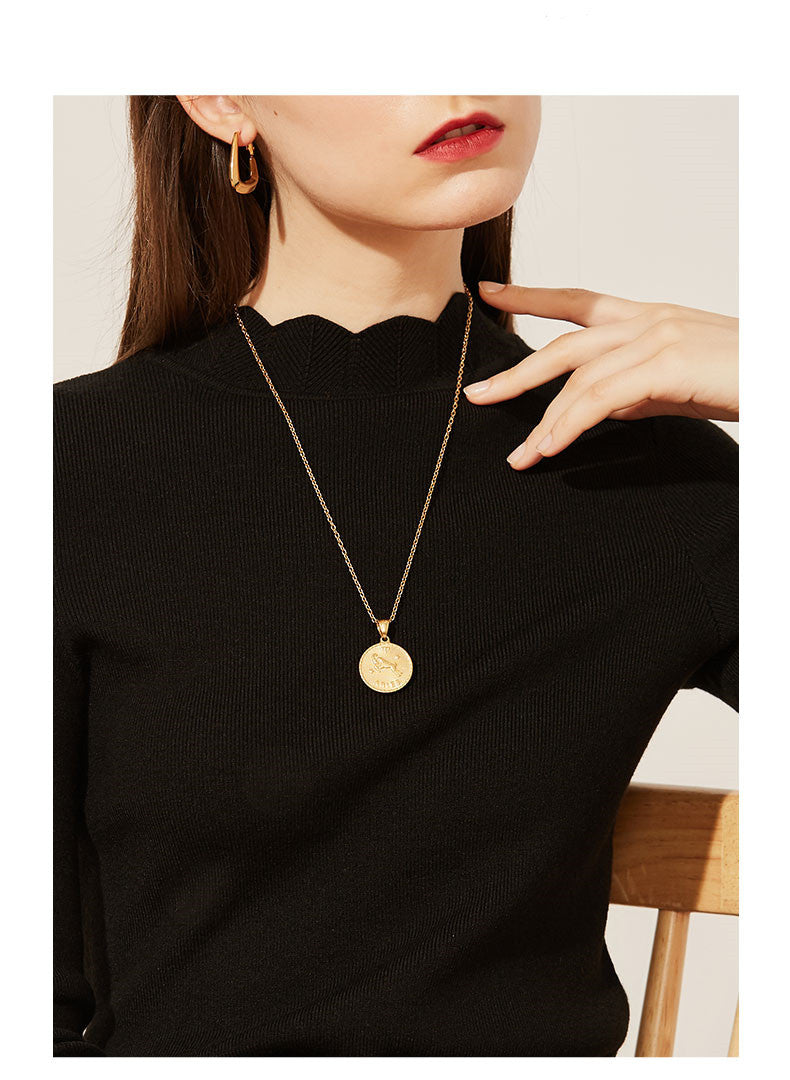 Astro Gold Coin Necklace